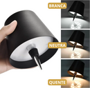 LumiGlass – Luminária de Mesa Recarregável para Garrafa | 3 Modos de Luz