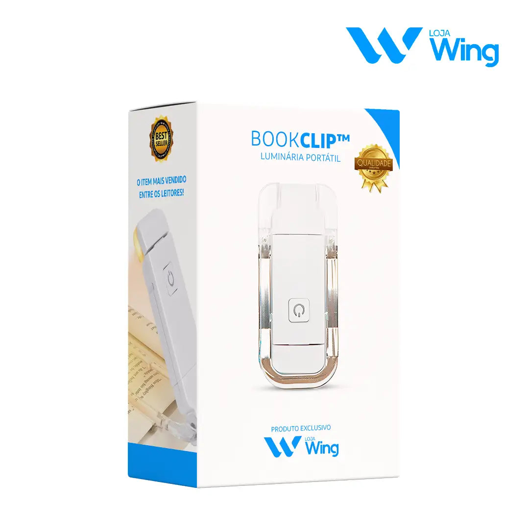 LumePage Luminária Portátil para Leitura com Clip LED USB Recarregável