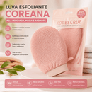 KoreScrub™ – Luva Esfoliante Coreana | Remove Células Mortas · Dupla Face · Pele Renovada