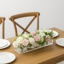 CrystalVase™ – Vaso Centro de Mesa Acrílico Transparente | 4 Tamanhos · Flores Naturais