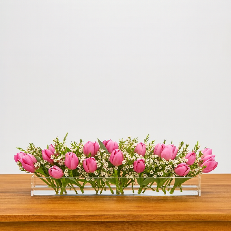 CrystalVase mesa posta jantar flores naturais