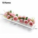 CrystalVase™ – Vaso Centro de Mesa Acrílico Transparente | 4 Tamanhos · Flores Naturais