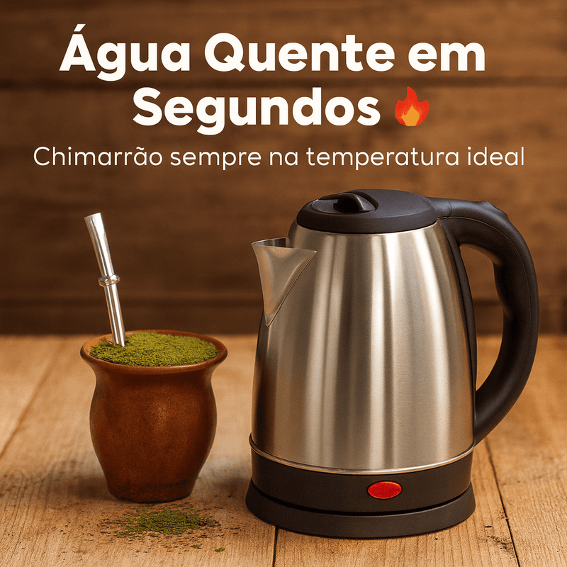 Chaleira Elétrica Inox Premium 1.8L – Água Quente em Segundos