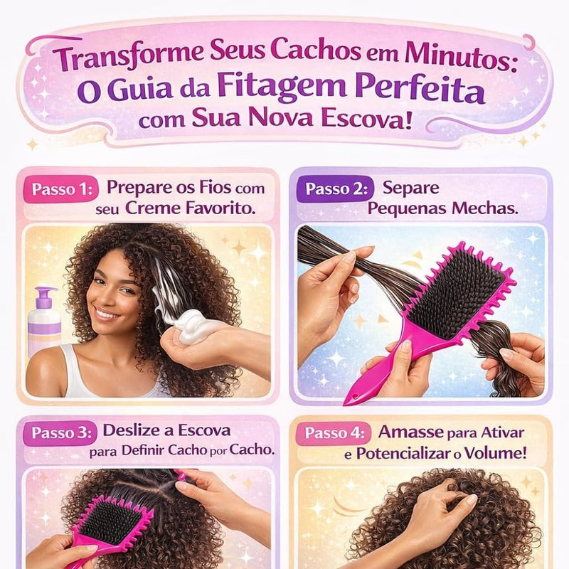 CurlPro escova cacheados resultado fitagem