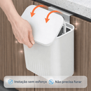 WallBin™ – Lixeira Suspensa de Parede 9L com Abertura por Botão para Banheiro