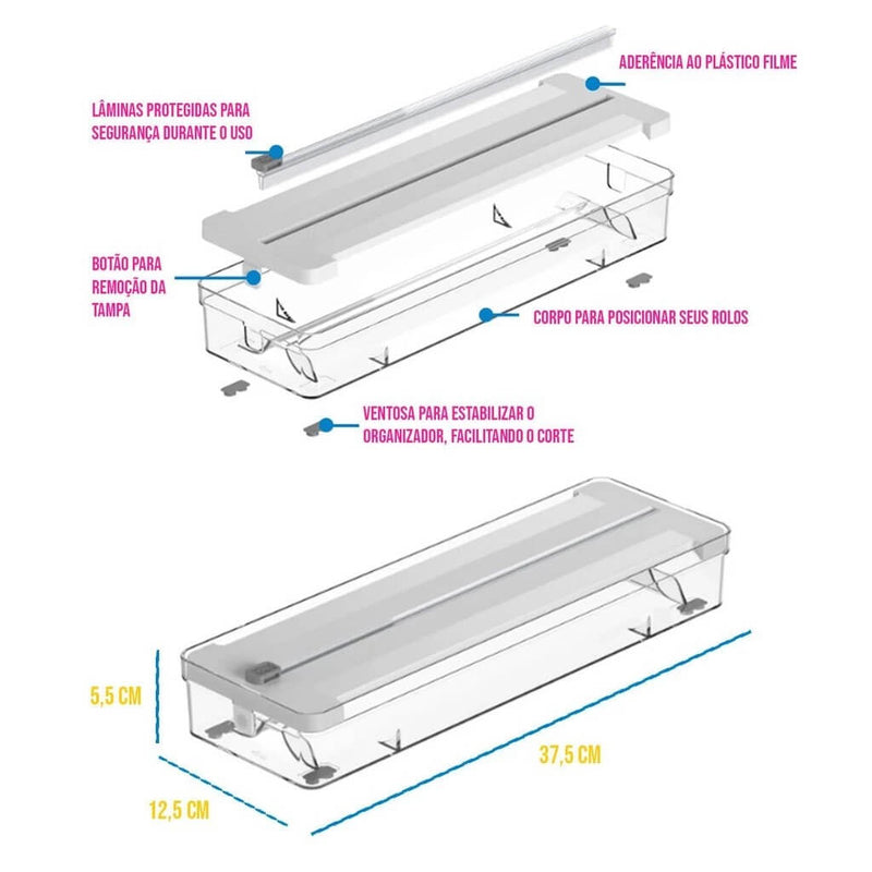 Organizador de Rolos Duplo Otimize Shop – Praticidade e Elegância na Sua Cozinha