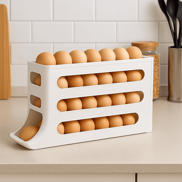 Porta Ovos Automático – Organização, Praticidade e Frescor na Sua Cozinha!