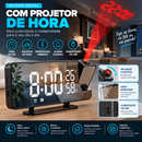 TimeLux™ – Relógio Projetor de Hora LED Espelhado | Alarme · USB · Hora no Teto · Cabeceira