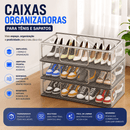 SnapBox™ – Caixa Organizadora para Tênis e Sapatos | Tampa Flip · Empilhável