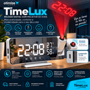 TimeLux™ – Relógio Projetor de Hora LED Espelhado | Alarme · USB · Hora no Teto · Cabeceira