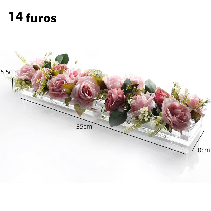 CrystalVase furos para flores acrílico cristal
