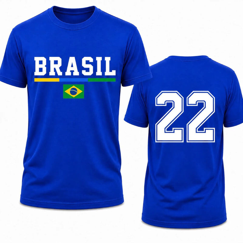 Camiseta 22Brasil 5 cores verde azul amarela branco preto
