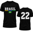 Camiseta 22Brasil™ Unissex — Algodão Confortável com Estampa Brasil e Número 22