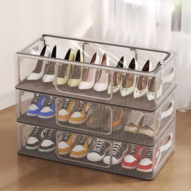 SnapBox empilhadas closet organizado calçados