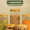 BambooStore™ – Kit 11 Potes Herméticos de Vidro com Tampa de Bambu | Menos de R$ 28 Cada