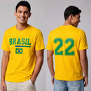 Camiseta 22Brasil™ Unissex — Algodão Confortável com Estampa Brasil e Número 22