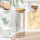 BambooStore™ – Kit 11 Potes Herméticos de Vidro com Tampa de Bambu | Menos de R$ 28 Cada