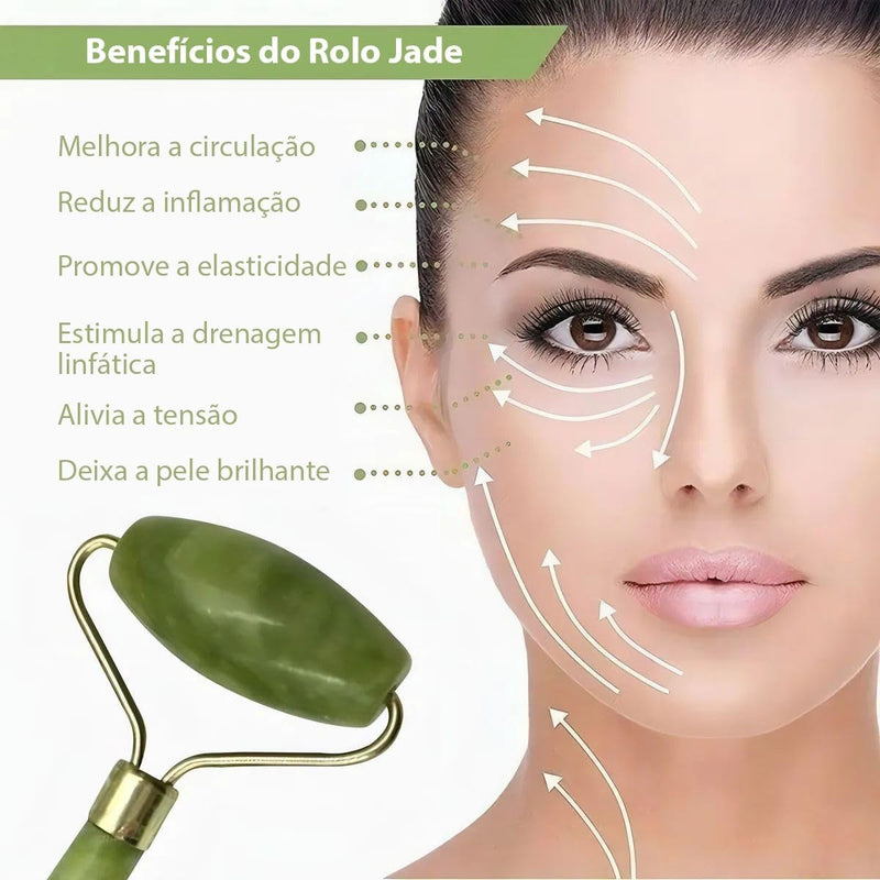 Drenagem linfática facial rolo jade